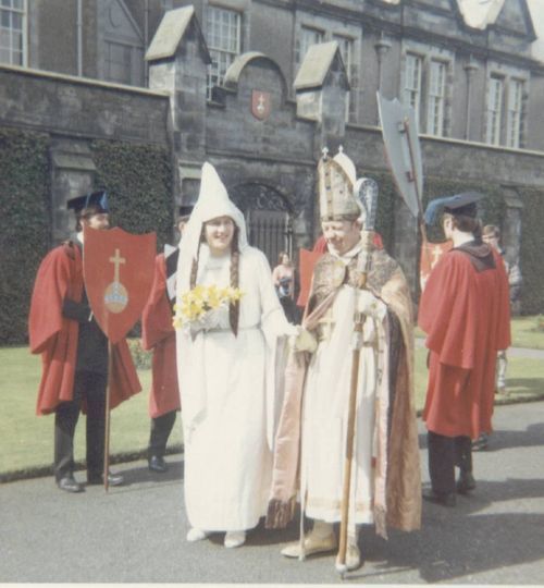 A photo dating from 1967 which shows students in character dress as part of the University of St Andrews' Kate Kennedy Procession
