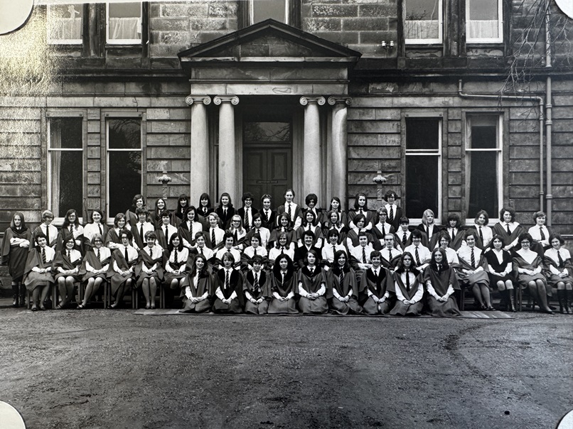 A hall photograph showing female students pictured in 1968-69