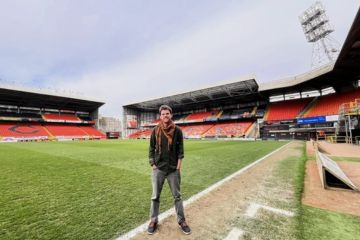 Fergus poses for a photo on the grounds of Tannadice Park, Dundee