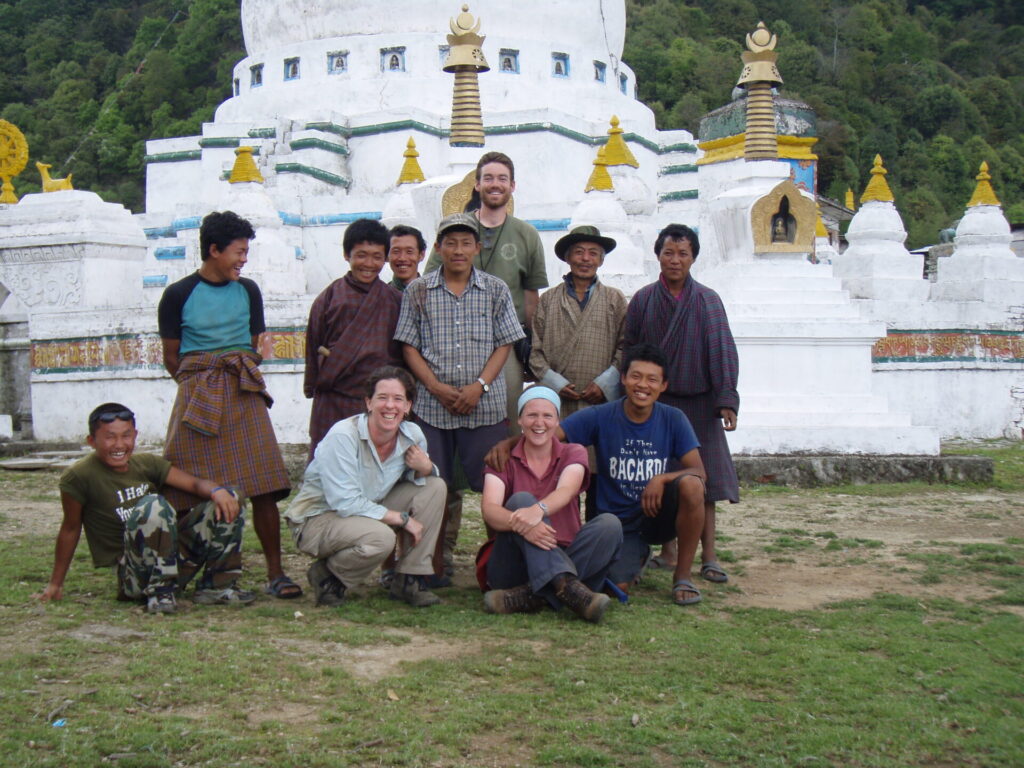 Catherine (bottom right) and the team in Bhutan, 2007